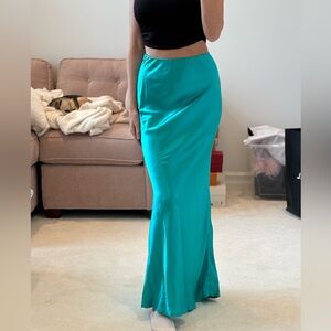 Garçonne made in Italy designer one size fits all maxi skirt New York nyc teal